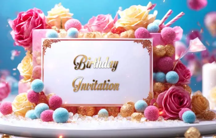 Vibrant 3D Design Birthday Party Invitation Slideshow
